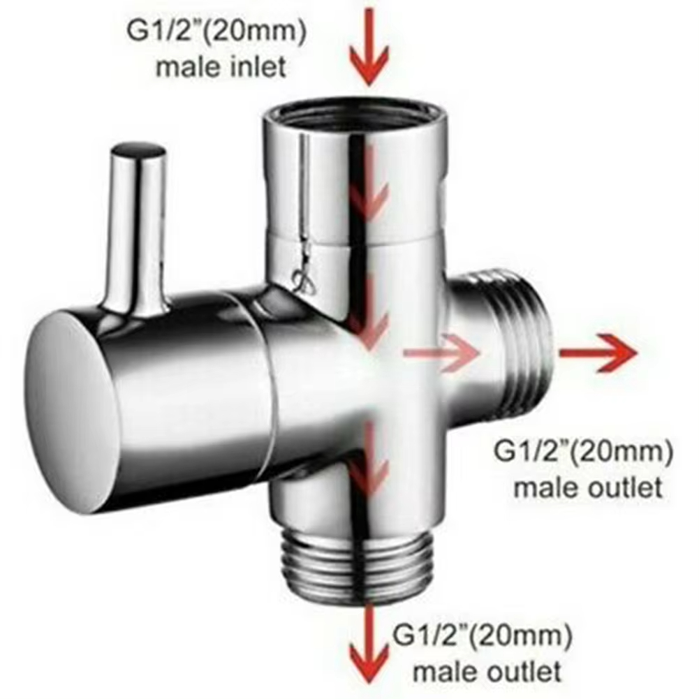 G1/2in 3 Way Diverter Valve T- - огляд і ціна Shower Valve Cartridge